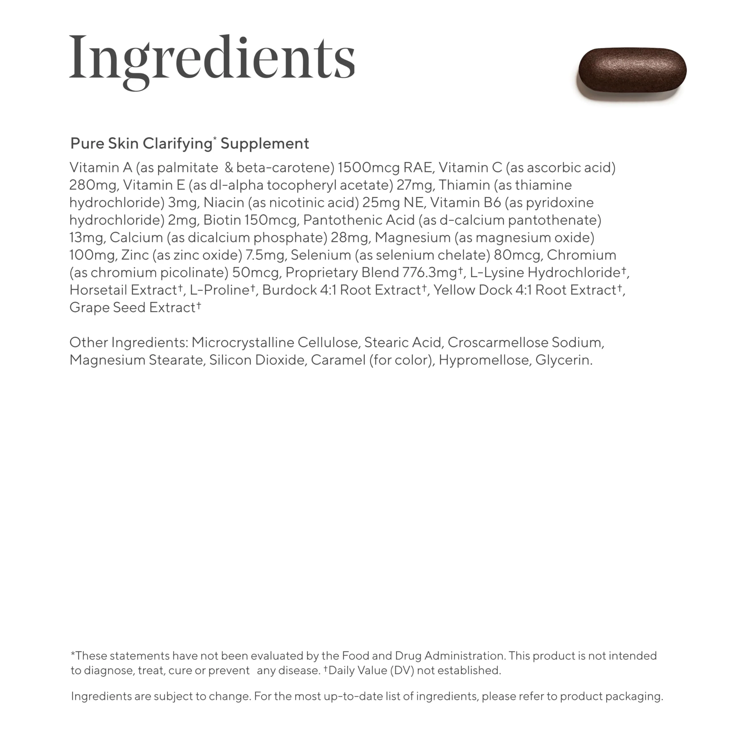 Murad Pure Skin Acne Supplements – 60 Tablets – Clear Skin Support with Blend of Vitamin A & B6, Zinc, Amino Acids, & Burdock Root – Promotes Healthy Skin, Oil Balance, Gut Health & Stress Relief - Image 4
