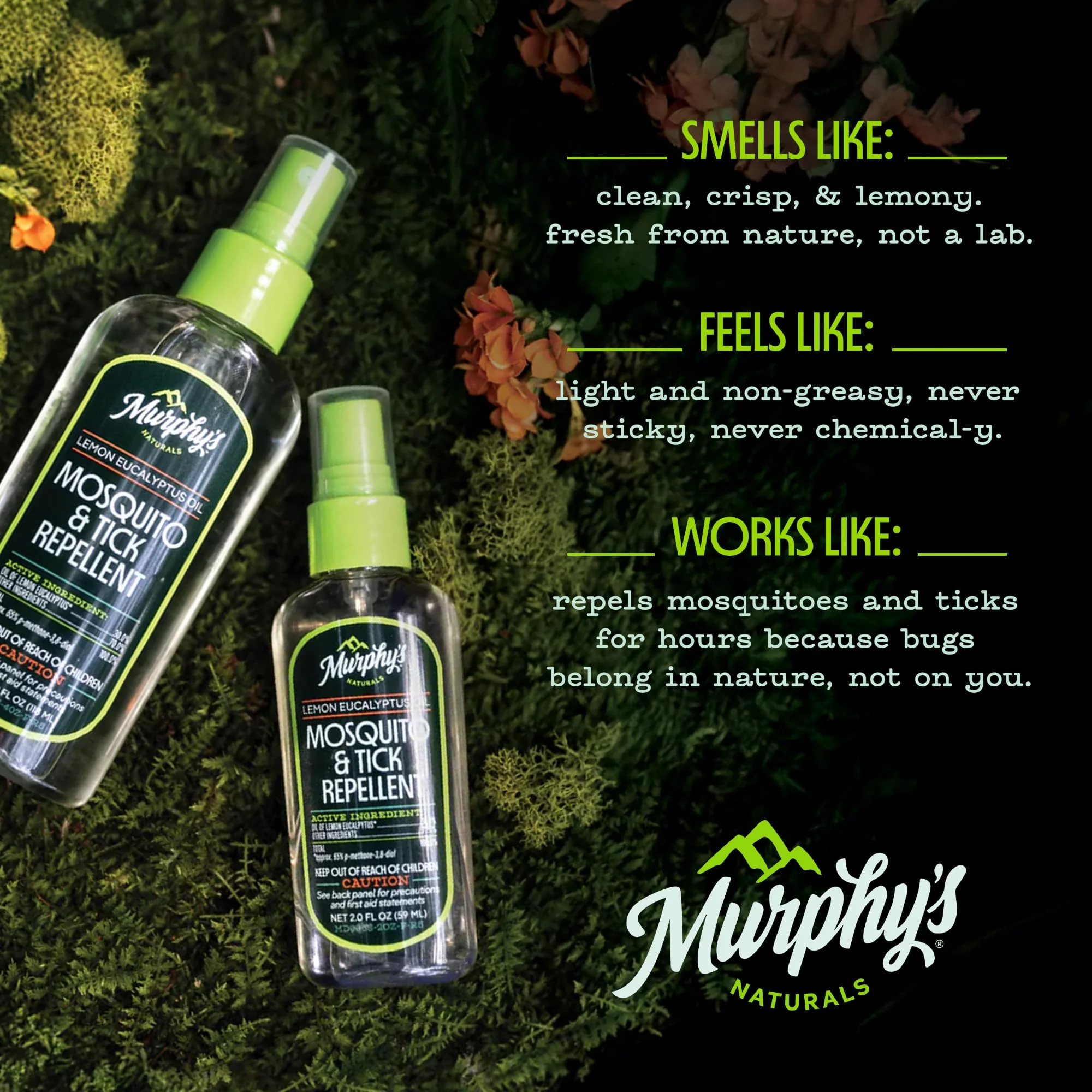 Murphy's Naturals Mosquito & Tick Bug Repellent Spray, Oil of Lemon Eucalyptus for Skin + Outdoor Gear, DEET-Free, 2 Ounce Pump, 3-Pack - Image 8