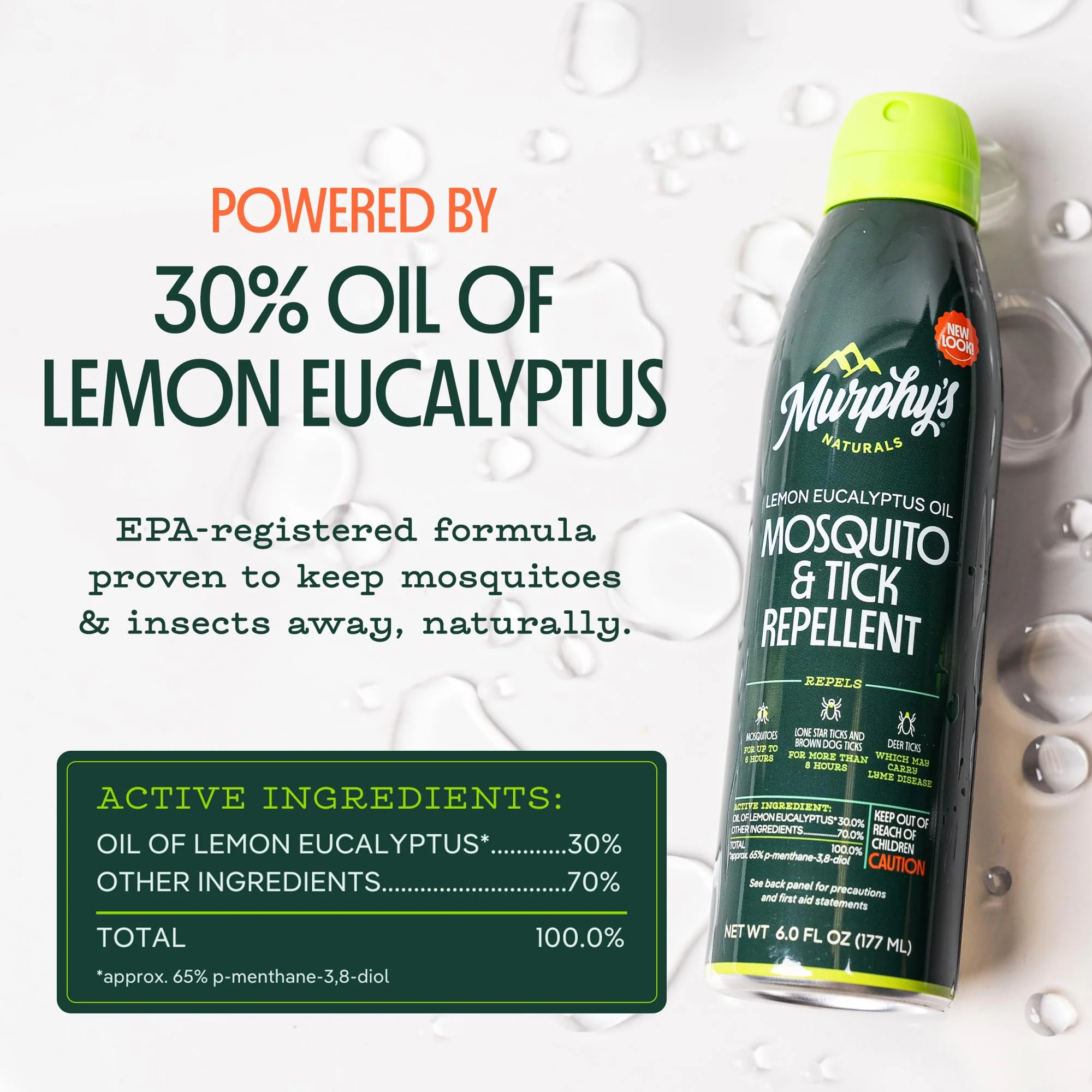 Murphy's Naturals Mosquito & Tick Bug Repellent Spray, Oil of Lemon Eucalyptus for Skin + Outdoor Gear, DEET-Free, 6 Ounce Mist, 2-Pack - Image 5