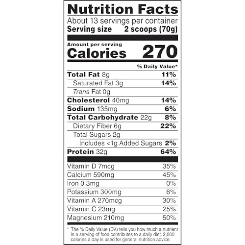 Muscle Milk Genuine Protein Powder, Vanilla Crème, 1.93 Pounds, 12 Servings, 32g Protein, 2g Sugar, Calcium, Vitamins A, C & D, NSF Certified for Sport, Energizing Snack, Packaging May Vary - Image 3