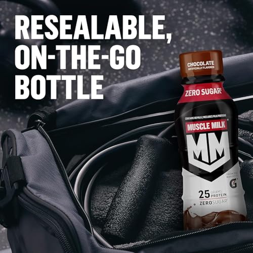 Muscle Milk Genuine Protein Shake, Cookies and Creme, 11.16 Fl Oz Bottle, 12 Pack, 25g Protein, Zero Sugar, Calcium, Vitamins A, C & D, 4g Fiber, Energizing Snack, Workout Recovery, Packaging May Vary - Image 5