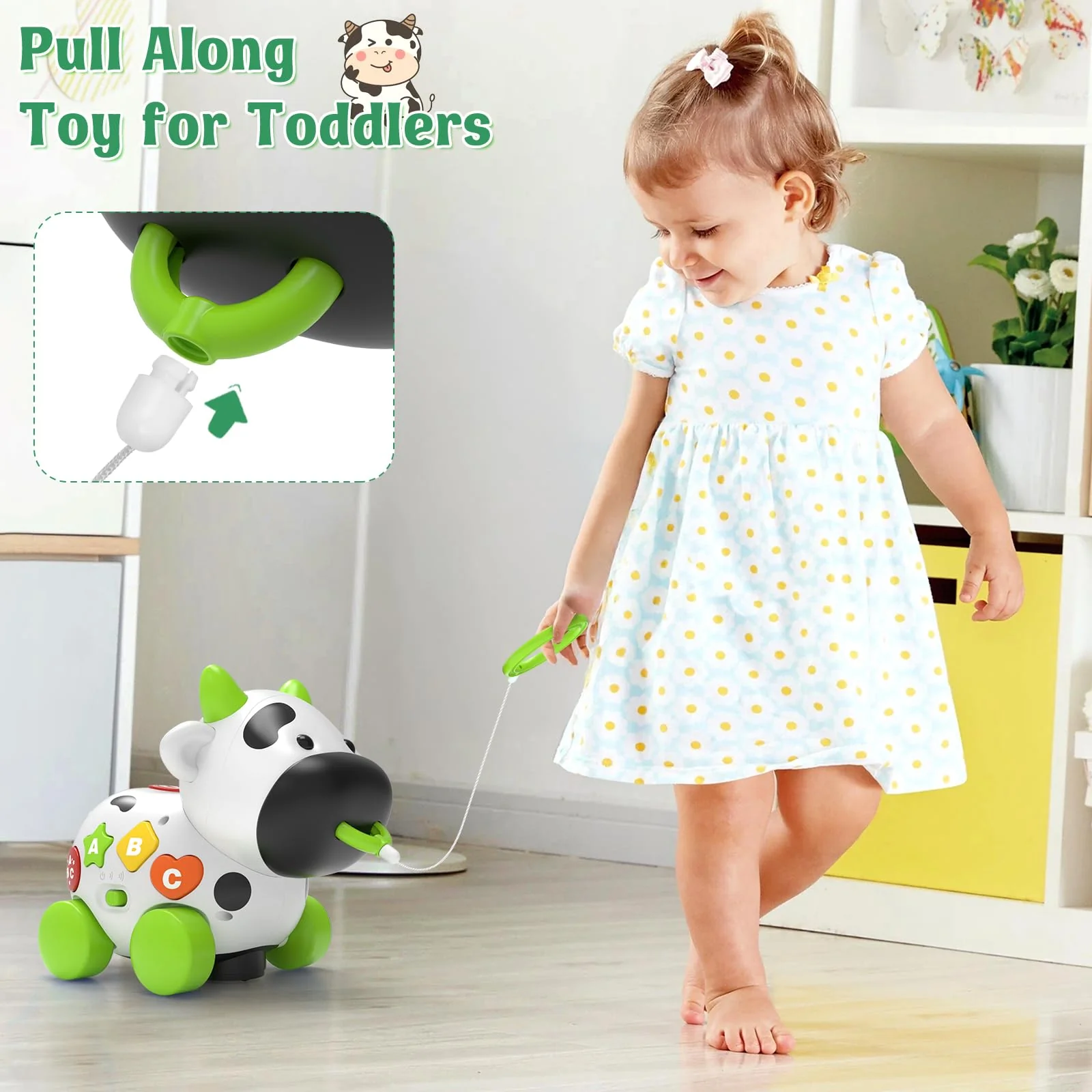 Musical Cow Toys for 1+ Year Old Boy Girl, Bilingual Baby Toy 6-12-18 Month, 1 Year Old Boy Toys, 1 Year Old Girl Gift, Learning Toddler Toy Age 1-2, First Christmas 1st Birthday Gift - Image 5