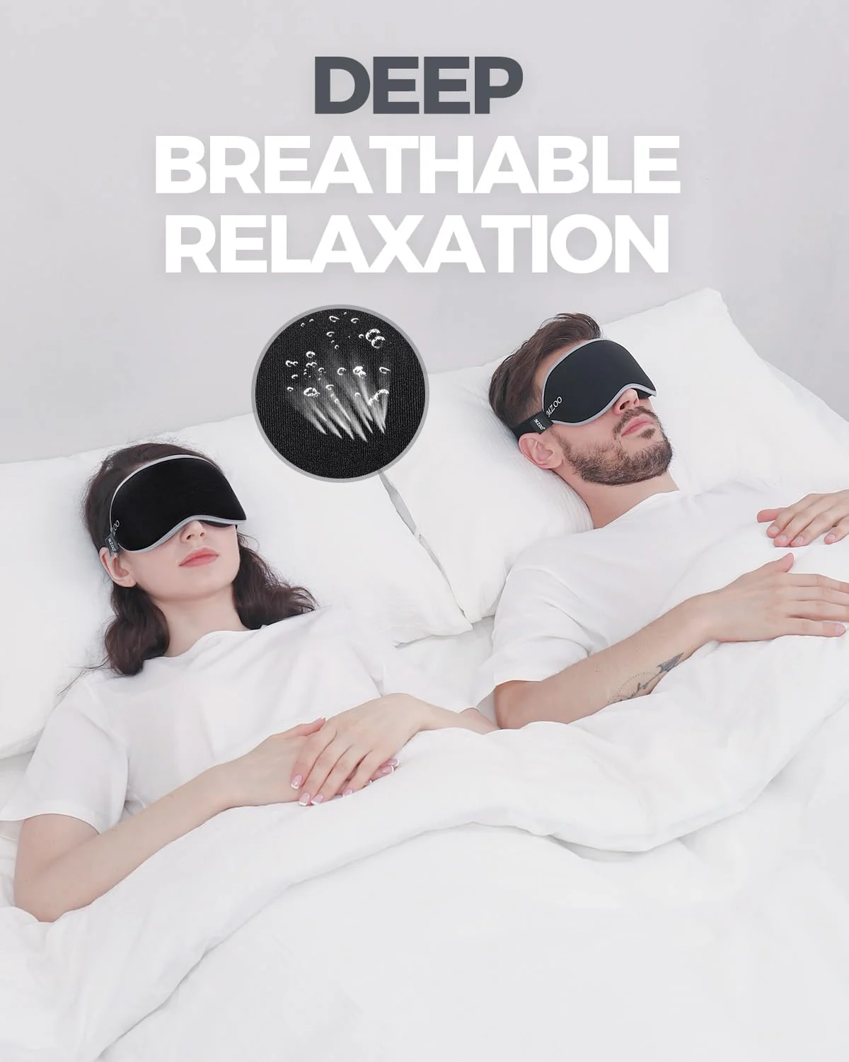 MZOO Luxury Sleep Mask for Back, Side Sleeper, Complete Light Blocking Sleeping Eye Mask Night Blindfold, 3D Zero Pressure & Spacious for Lash Extensions, Breathable Soft Eye Cover Flight Nap Travel - Image 4