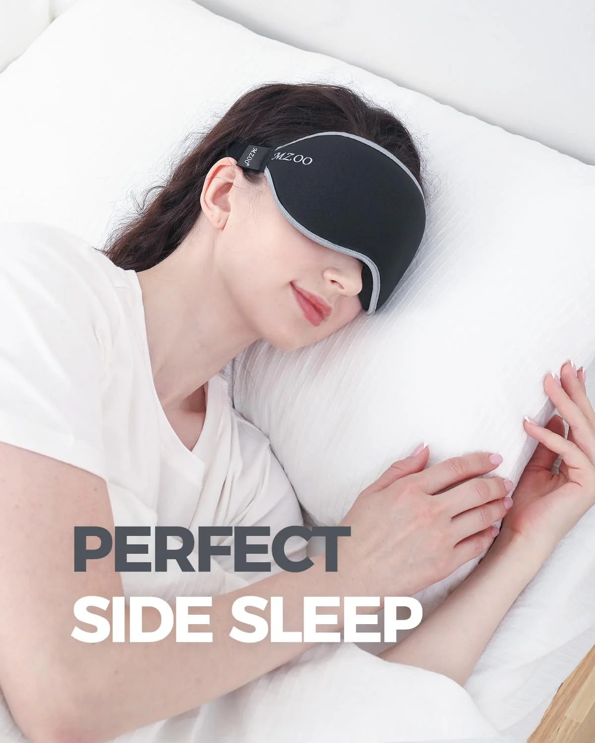 MZOO Luxury Sleep Mask for Back, Side Sleeper, Complete Light Blocking Sleeping Eye Mask Night Blindfold, 3D Zero Pressure & Spacious for Lash Extensions, Breathable Soft Eye Cover Flight Nap Travel - Image 7
