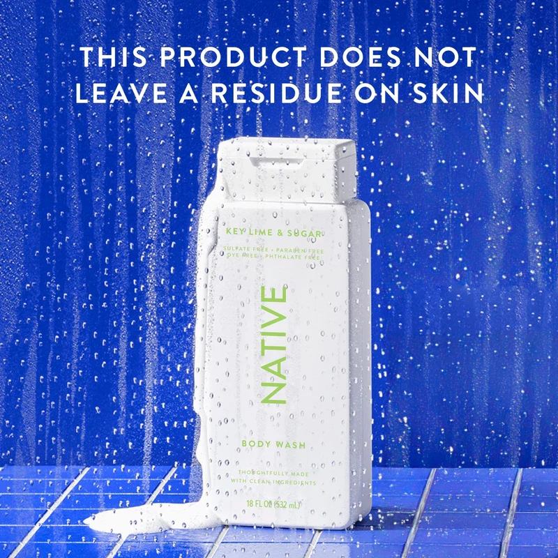 Native Body Wash Contains Naturally Derived Ingredients | For Women & Men, Sulfate, Paraben, & Dye Free Leaving Skin Soft and Hydrating |Key Lime & Sugar 18 oz - 2 Pk - Image 5
