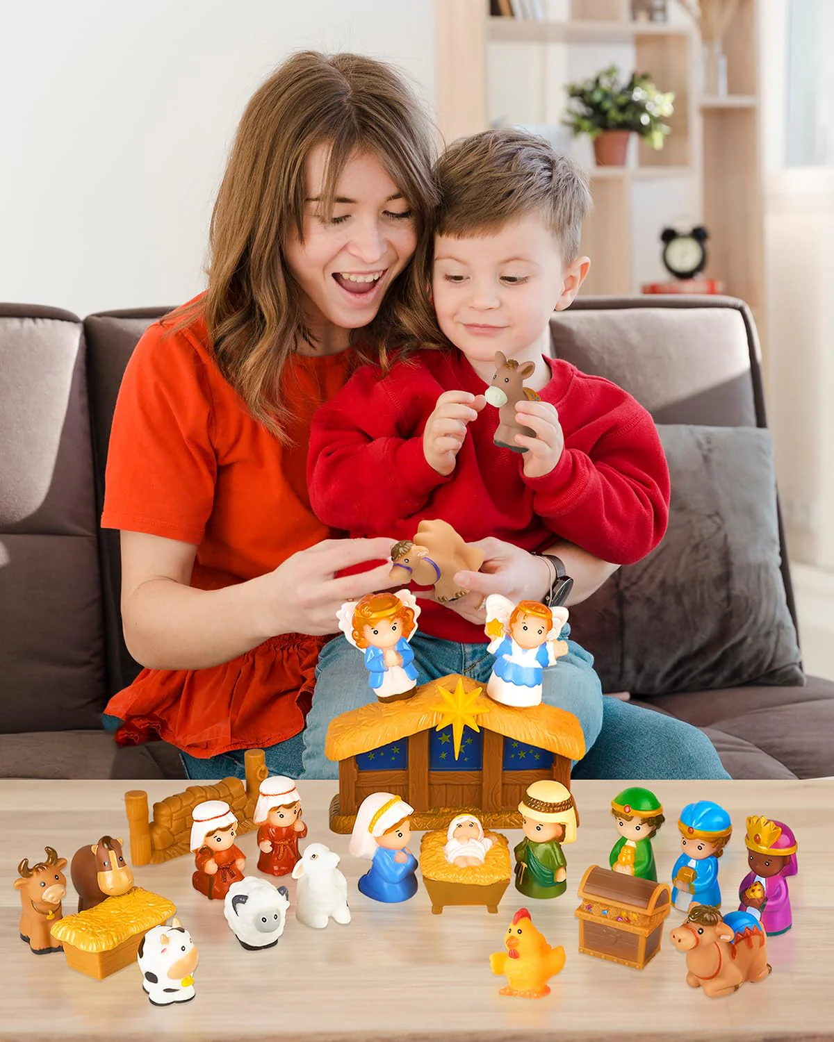 Nativity Set for Kids, Toddlers, Children, Christmas Story 25 Piece Sets & Figures Nativity Scene for Little Girls Boys Ages 1 2 3 4 5 6+ at Home, Sunday School, Soft Material Baby Bath Toys Playset - Image 7