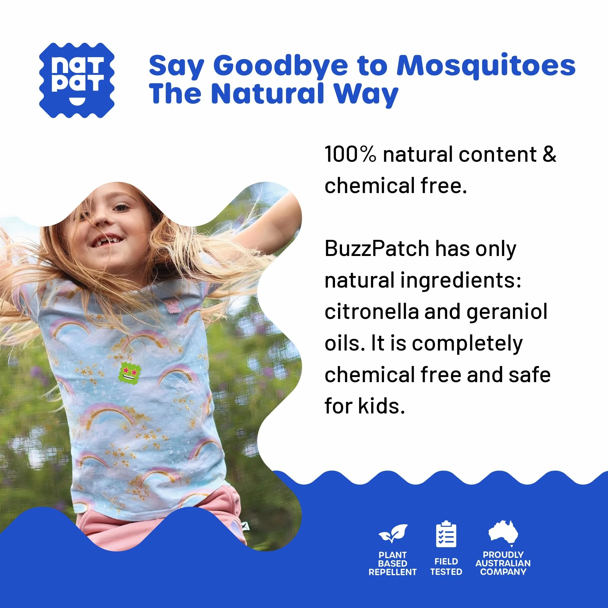 NATPAT Buzz Patch Mosquito Patch Stickers for Kids (3 pack, 180 stickers) - The Original All Natural Citronella Essential Oil Insect Patch, Plant Based Ingredients, Non-Toxic, DEET Free, for Toddlers, - Image 7