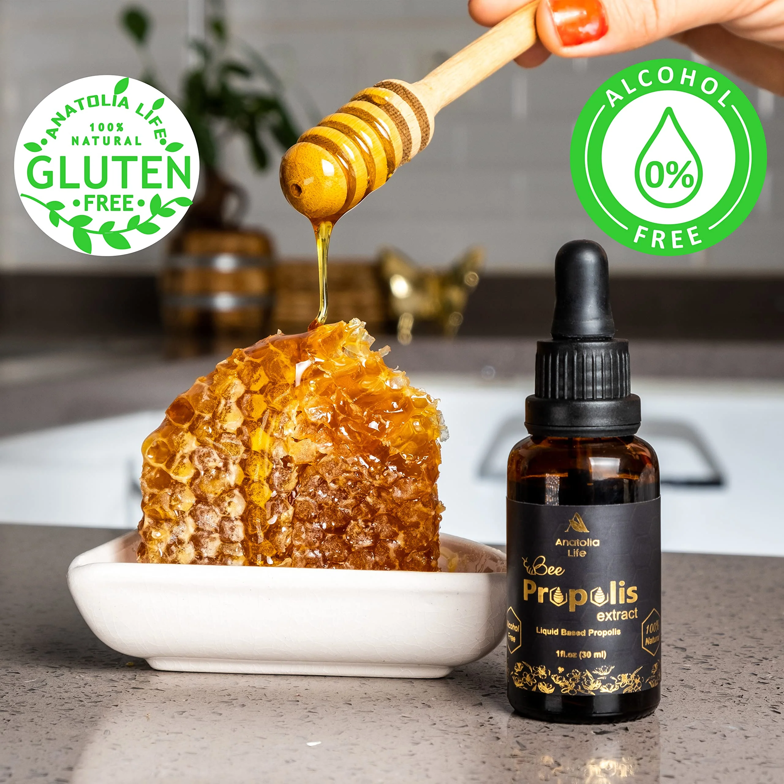 Natural Bee Propolis Extract, 30 mL, Advanced Liquid Tincture Immune System Booster and Seasonal Defense, Pure High Potency Herbal Supplement, Non-GMO and Alcohol Free (1 Pack) - Image 5