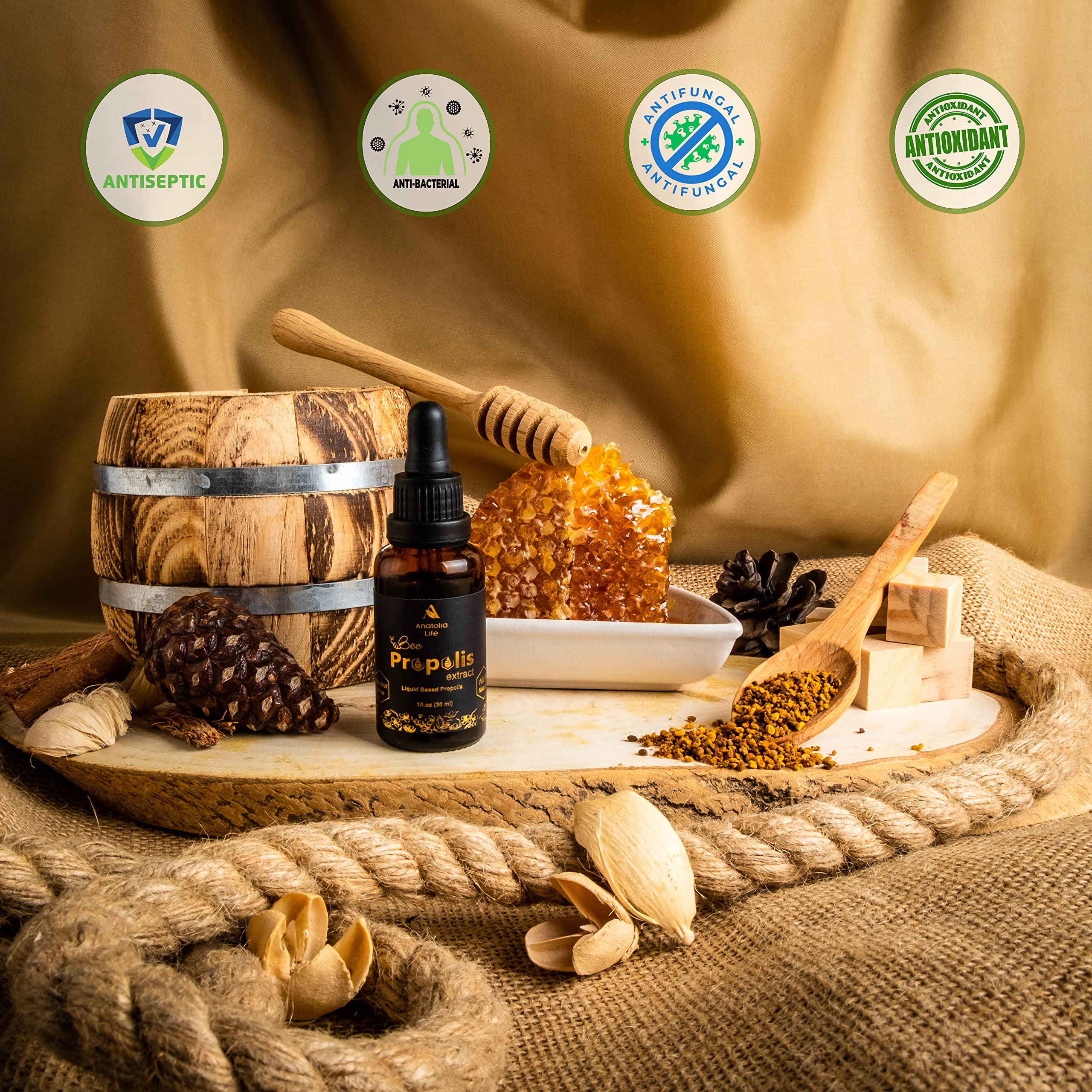 Natural Bee Propolis Extract, 30 mL, Advanced Liquid Tincture Immune System Booster and Seasonal Defense, Pure High Potency Herbal Supplement, Non-GMO and Alcohol Free (1 Pack) - Image 6