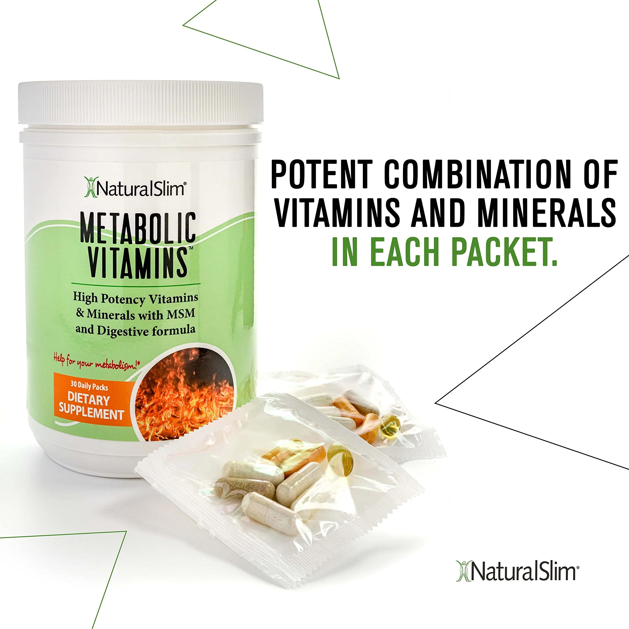 NaturalSlim Metabolic Vitamins - Combination of High Potency Multivitamins, Minerals, B Complex, Msm, & Digestive Formula Supplements for Men & Women - Energy & Metabolism Support - Capsule,1 Pack - Image 3