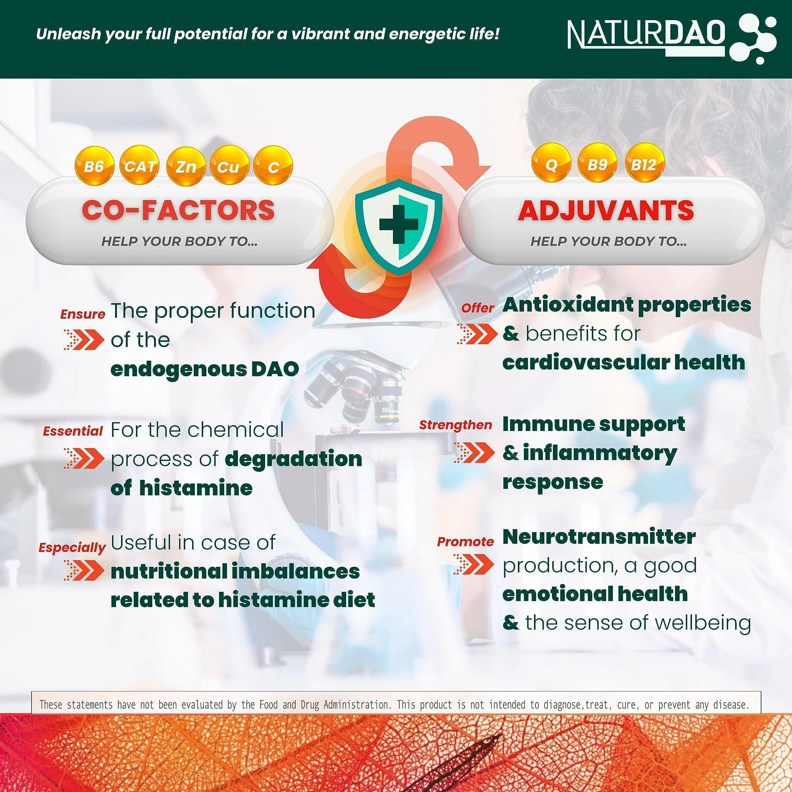 NATURDAO Plus – 1,000,000 HDU per dose - DAO Enzyme and Catalase Enzyme - 8 Cofactors and Adjuvants to Help Boost Your Own DAO - Advanced Histamine Blocking Formula - Food Intolerance - 60 Tablets - Image 6