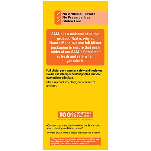 Nature Made SAM-e Complete 400 mg, Dietary Supplement for Mood Support, 36 Tablets, 36 Day Supply - Image 10