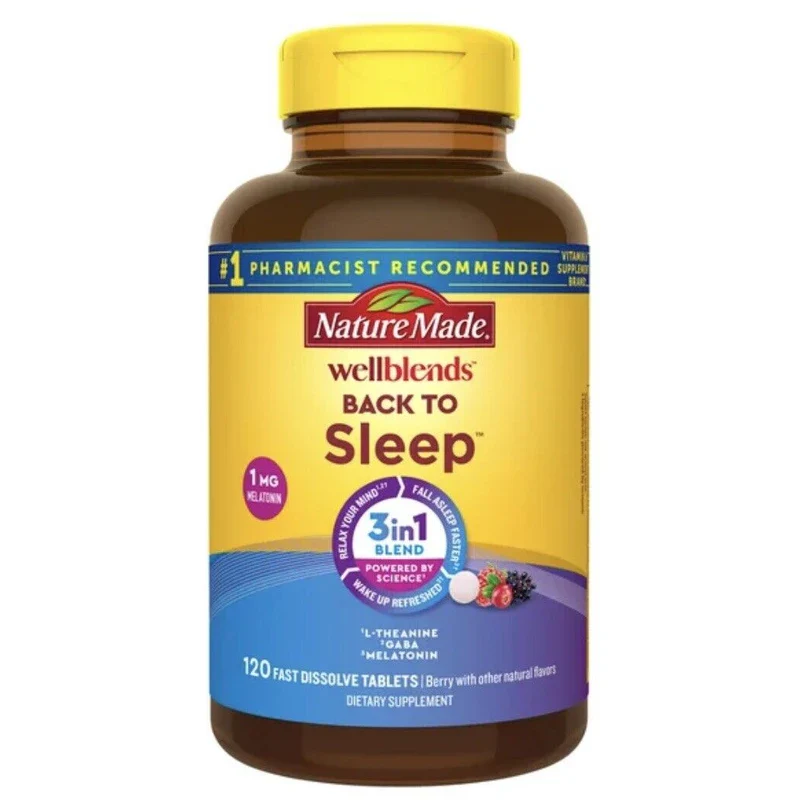 Nature Made Wellblends Back to Sleep 120 Fast Dissolve Tabs Melatonin Sleep Aid