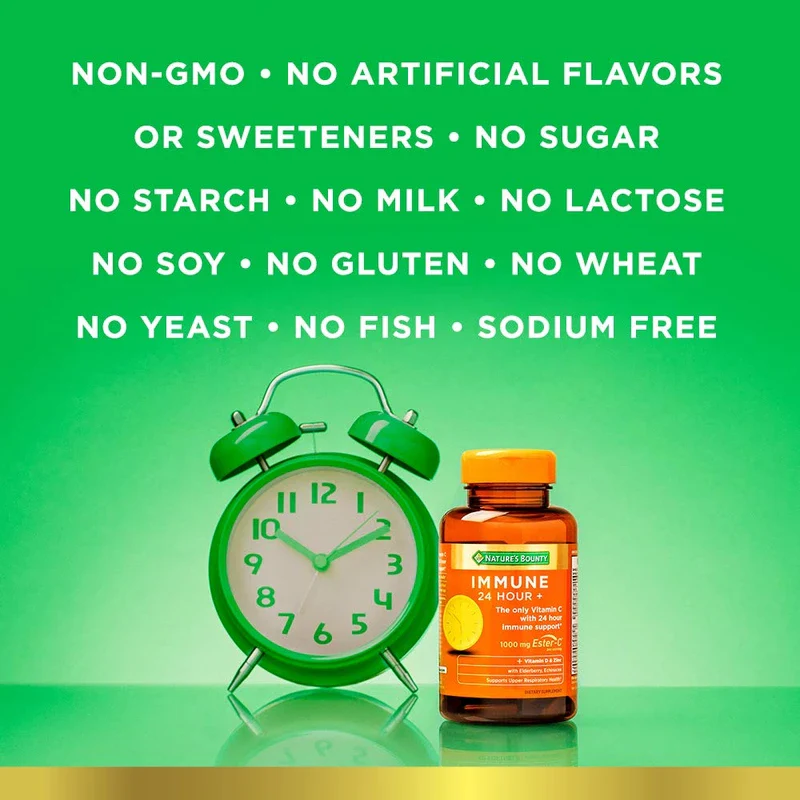 Nature's Bounty Nature's Bounty Immune 24 Hour +, The only Vitamin C with 24 Hour Immune Support from Ester C, Rapid Release Softgels, 50 Count - Image 5
