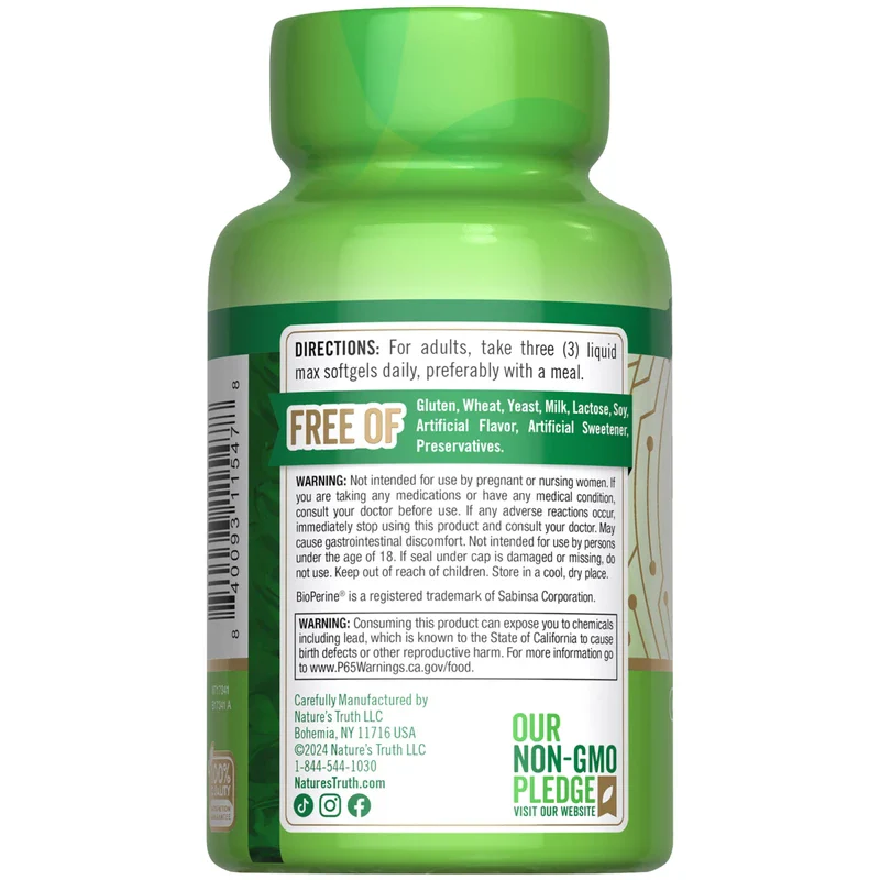 Nature's Truth Brain Up Softgels | 60 Liquid Softgels | Gluten Free Supplement - Image 7