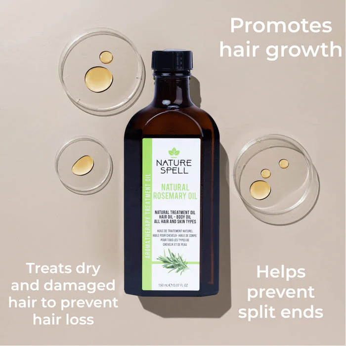 Nature Spell Rosemary Oil for Hair & Skin, Rosemary Oil for Hair Growth, Pre-Diluted, Treat Dry Damaged Hair to Target Hair Loss, 5.07 Fl Oz - Image 5
