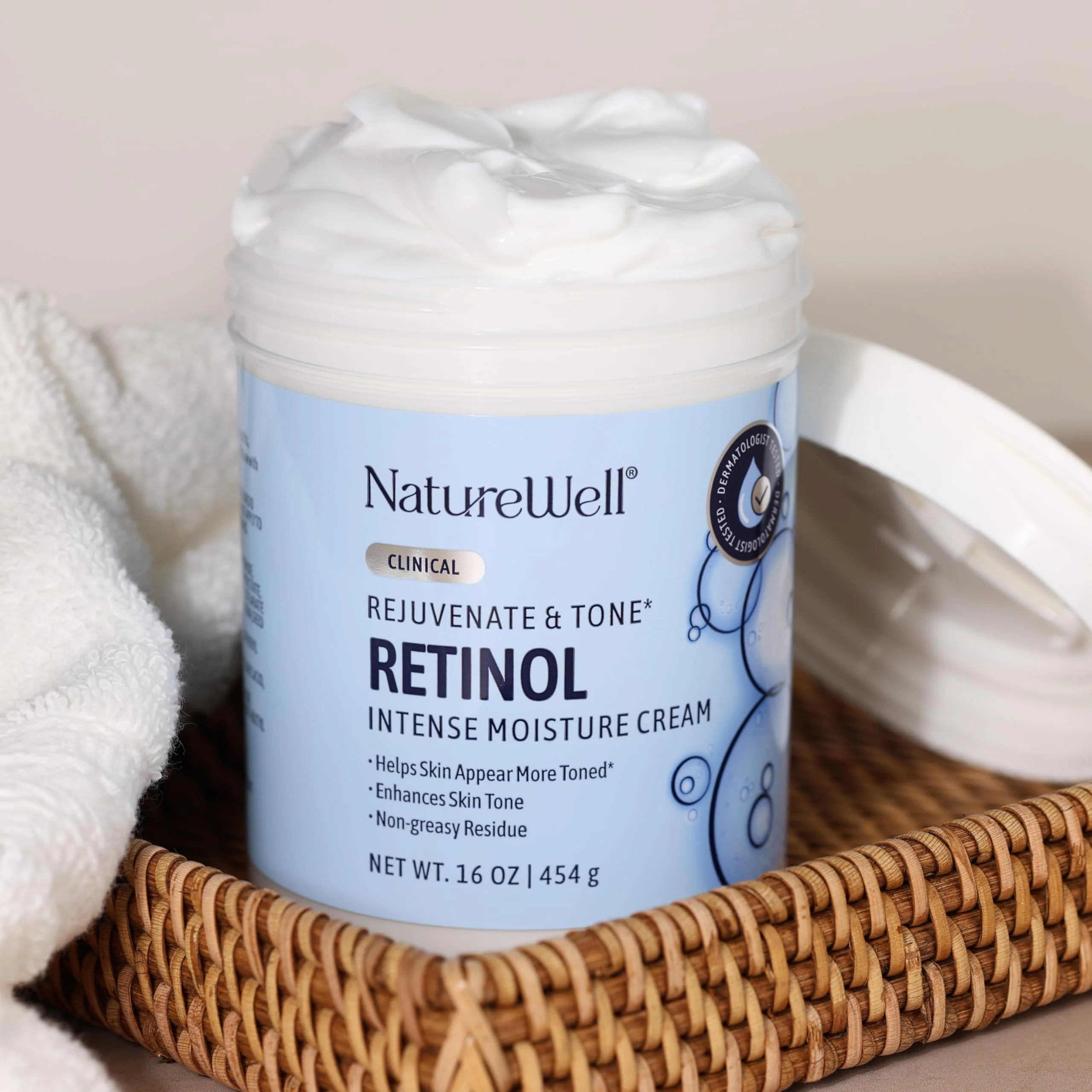 NATURE WELL Clinical Rejuvenate & Tone Retinol Intense Moisture Cream 2.0 for Face, Body, & Hands, Anti-Aging, Targets Discoloration, Wrinkles, Sun Damage, Crepey, & Sagging Skin, 16 Oz - Image 3