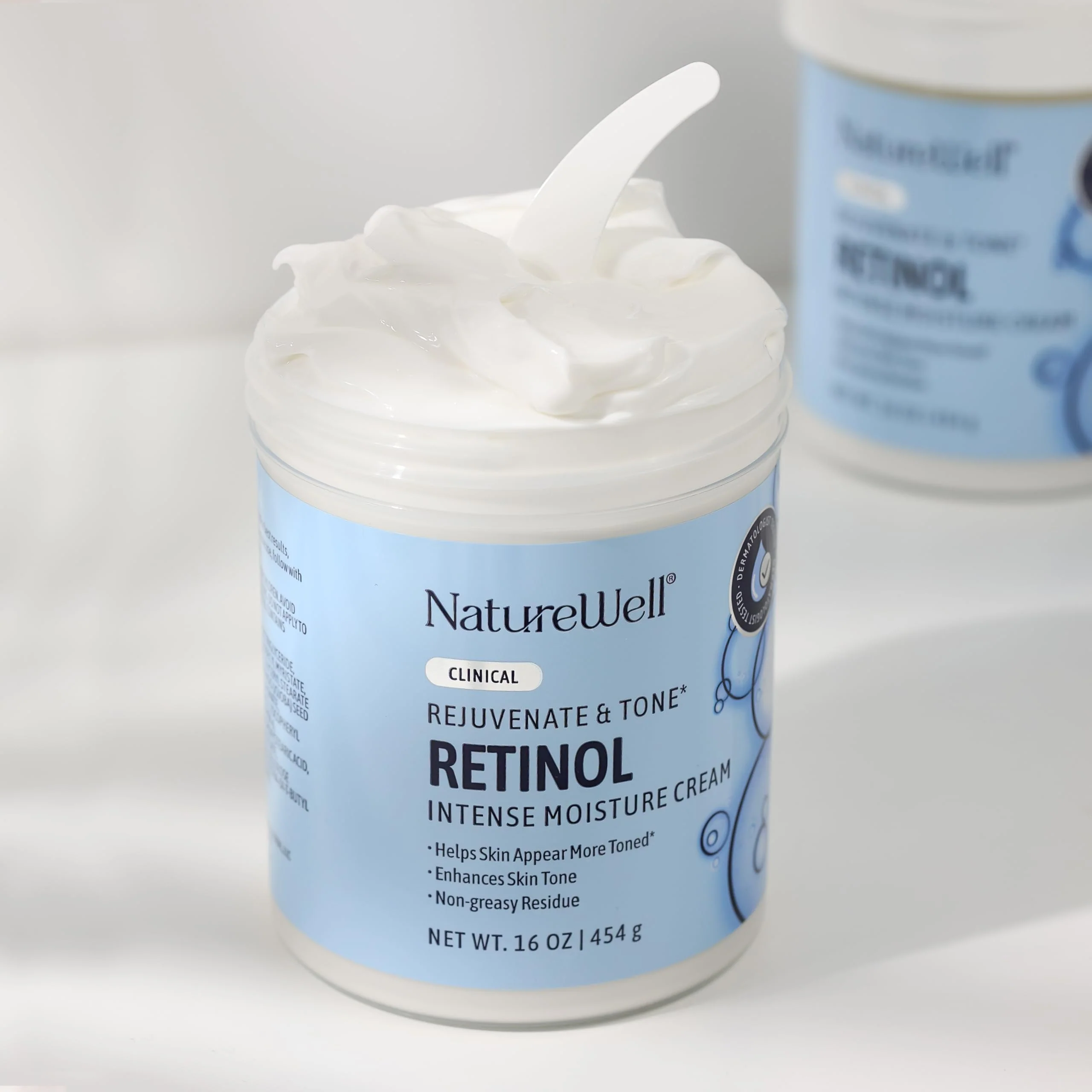 NATURE WELL Clinical Rejuvenate & Tone Retinol Intense Moisture Cream 2.0 for Face, Body, & Hands, Anti-Aging, Targets Discoloration, Wrinkles, Sun Damage, Crepey, & Sagging Skin, 16 Oz - Image 4