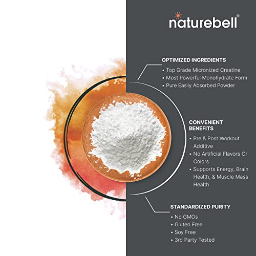 NatureBell 2 Pack Creatine Monohydrate Powder 500 Grams, 5000mg Per Serving, Pure Unflavored Creatine Powder - Micronized - Pre Workout | Keto | Vegan | Dissolves Easy | Filler Free - Image 5