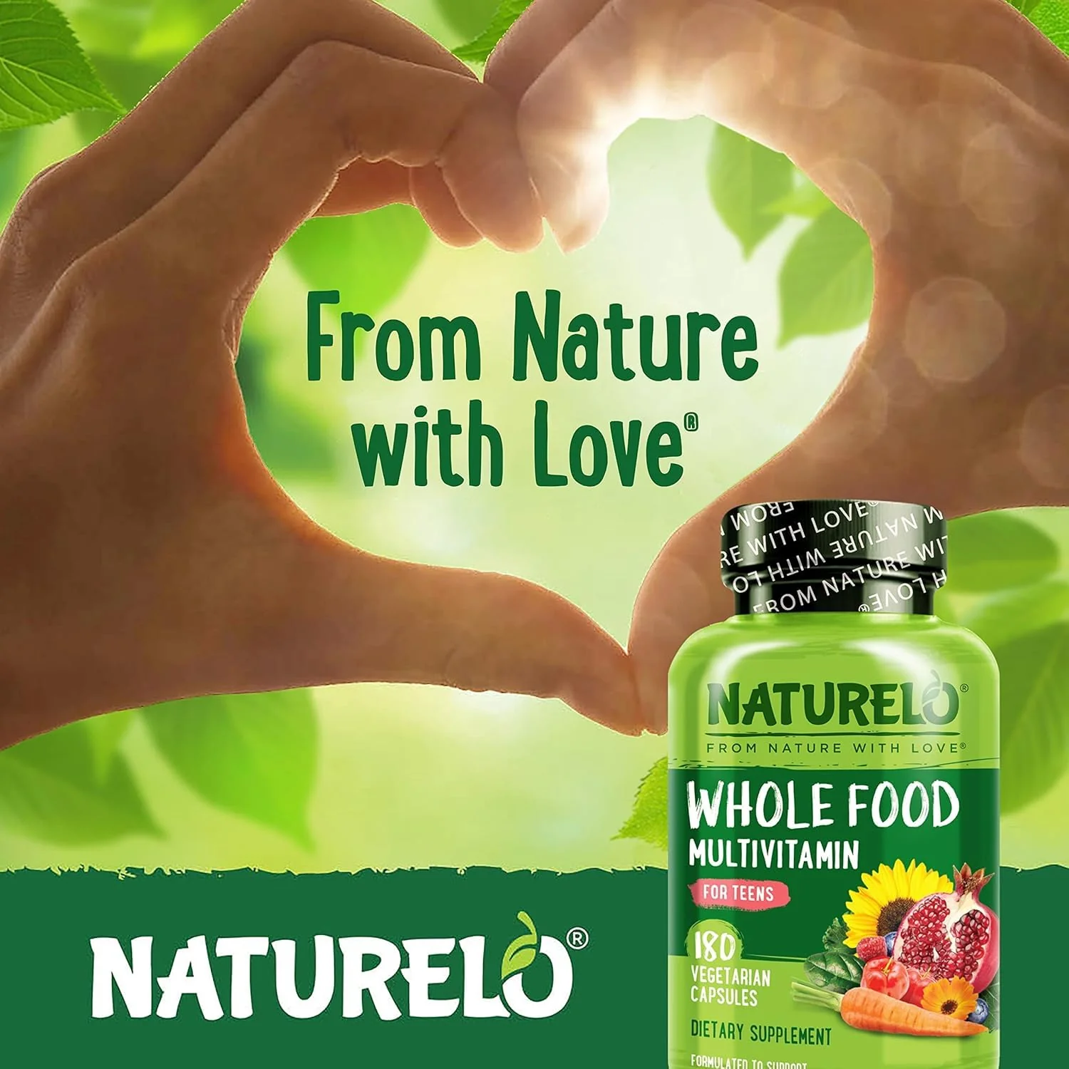 NATURELO Teen Multivitamin - Whole Food Multivitamin - with Minerals for Teenage Boys & Girls - Supplement for Active Kids - Non-GMO - Vegan & Vegetarian - 180 Capsules - Image 2