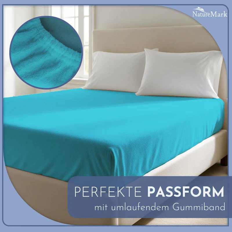 NatureMark Terry Towelling Fitted Sheet, Many Sizes & Colours, Brand Quality - Image 3
