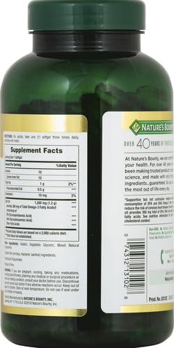 Nature's Bounty Fish Oil Omega 3 Supplements - Supports Heart Health,1200 Mg Fish Oil,Omega-3,200 Softgels,(Pack of 3) - Image 11