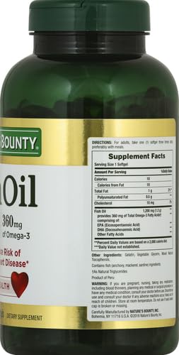 Nature's Bounty Fish Oil Omega 3 Supplements - Supports Heart Health,1200 Mg Fish Oil,Omega-3,200 Softgels,(Pack of 3) - Image 3