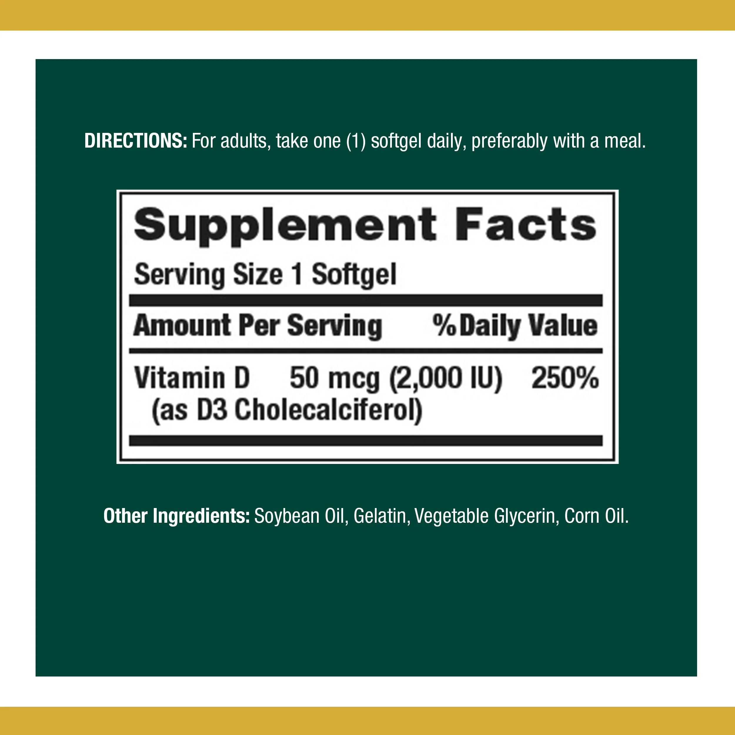 Nature's Bounty Vitamin D3, Supports Immune System and Bone Health, 50mcg, 150 Softgels (Pack of 4) - Image 7