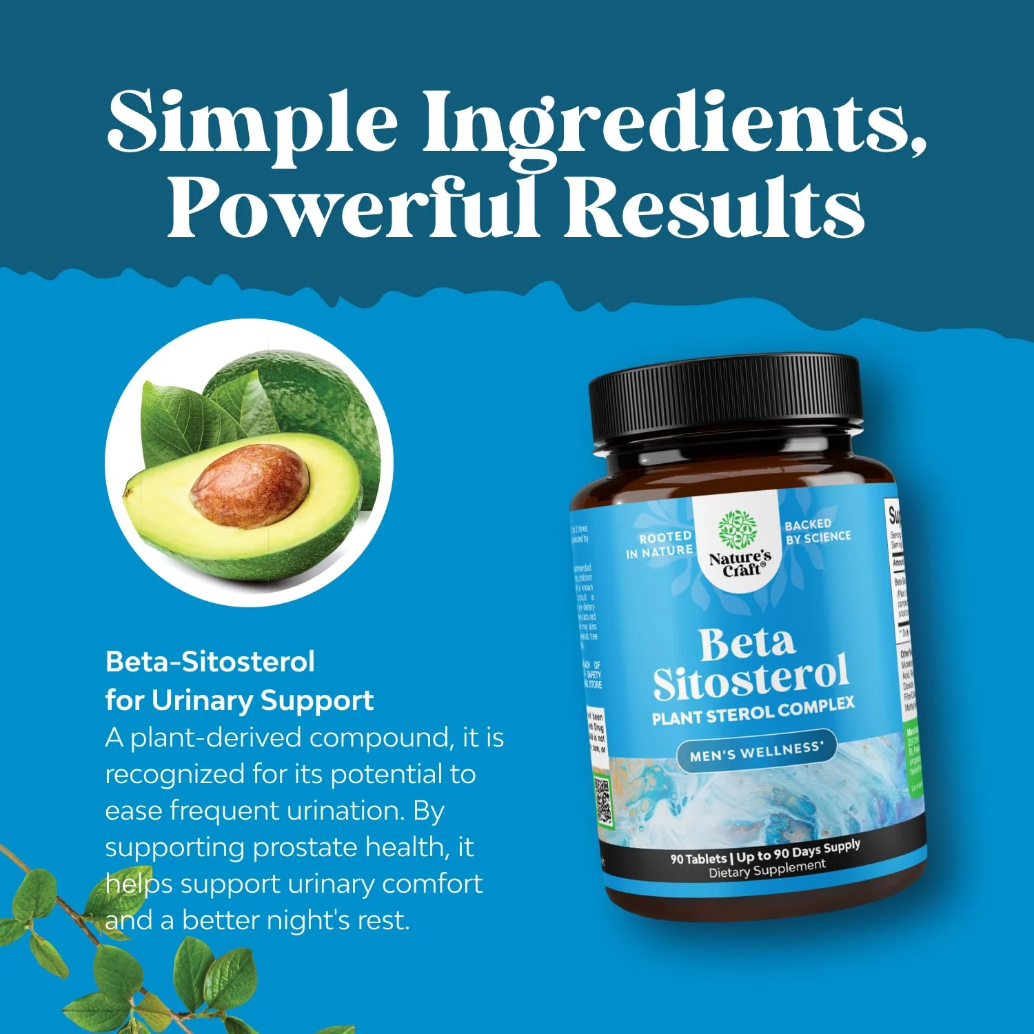 Natures Craft Plant Sterols Complex with Beta Sitosterol - 500mg Beta-Sitosterol Sterols and Stanols Supplement for Prostate Support - Prostate Health Supplement for Men - 90 Tablets - Image 5