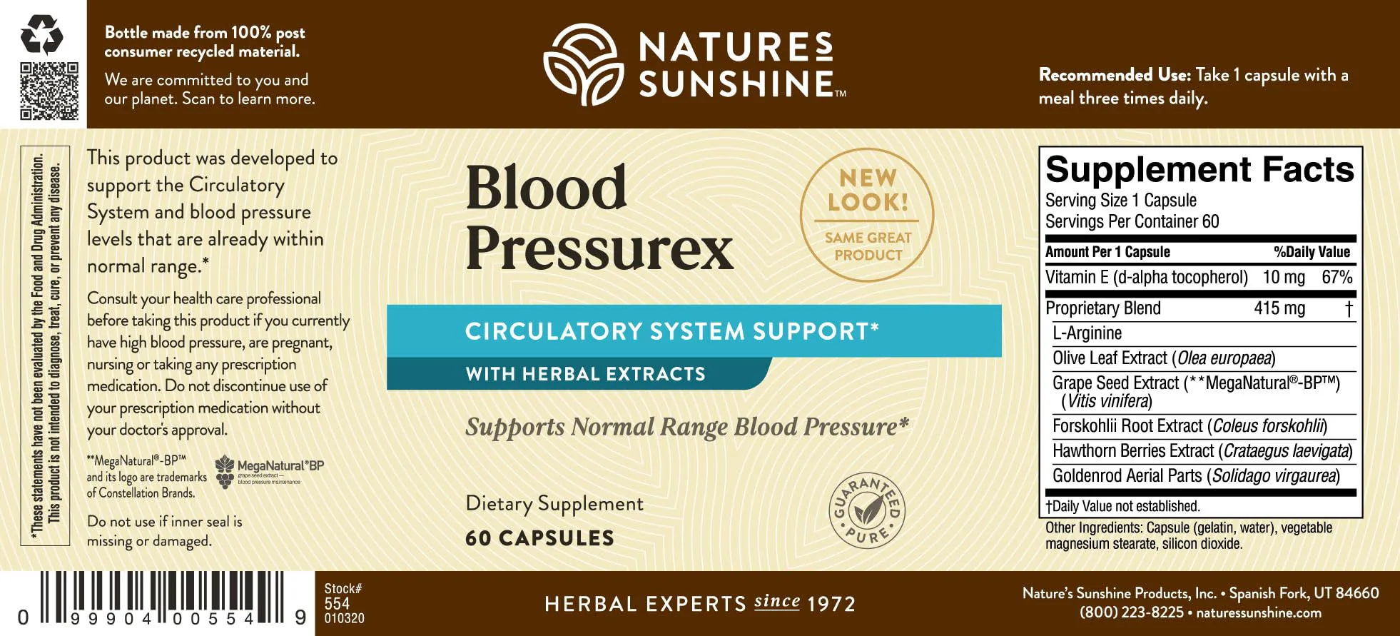 Nature's Sunshine Blood Pressurex 60 Capsules - Image 2