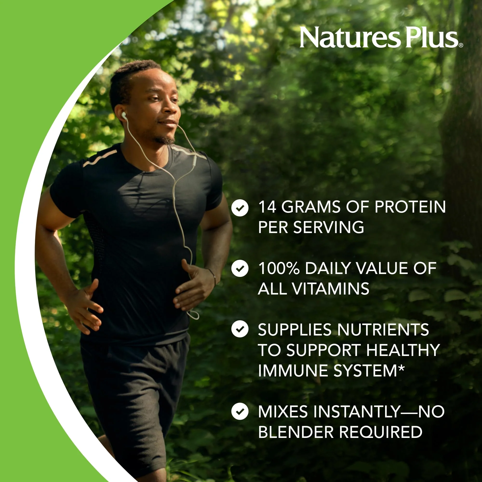 NaturesPlus Spiru-Tein, Chocolate - 2.1 lb - Protein Complex with Spirulina - 14 g of Plant-Based Protein Per Serving - Non-GMO, Vegetarian - 34 Servings - Image 4