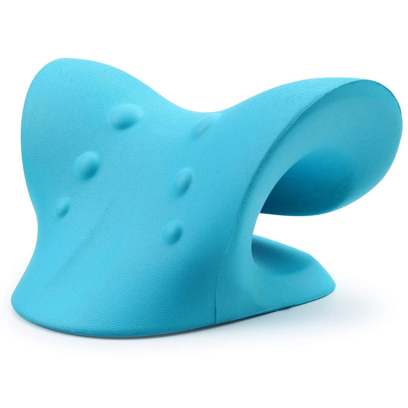 RESTCLOUD Neck and Shoulder Relaxer, Cervical Traction Device for TMJ Pain Relief and Cervical Spine Alignment, Chiropractic Pillow Neck Stretcher (Blue) - Image 2