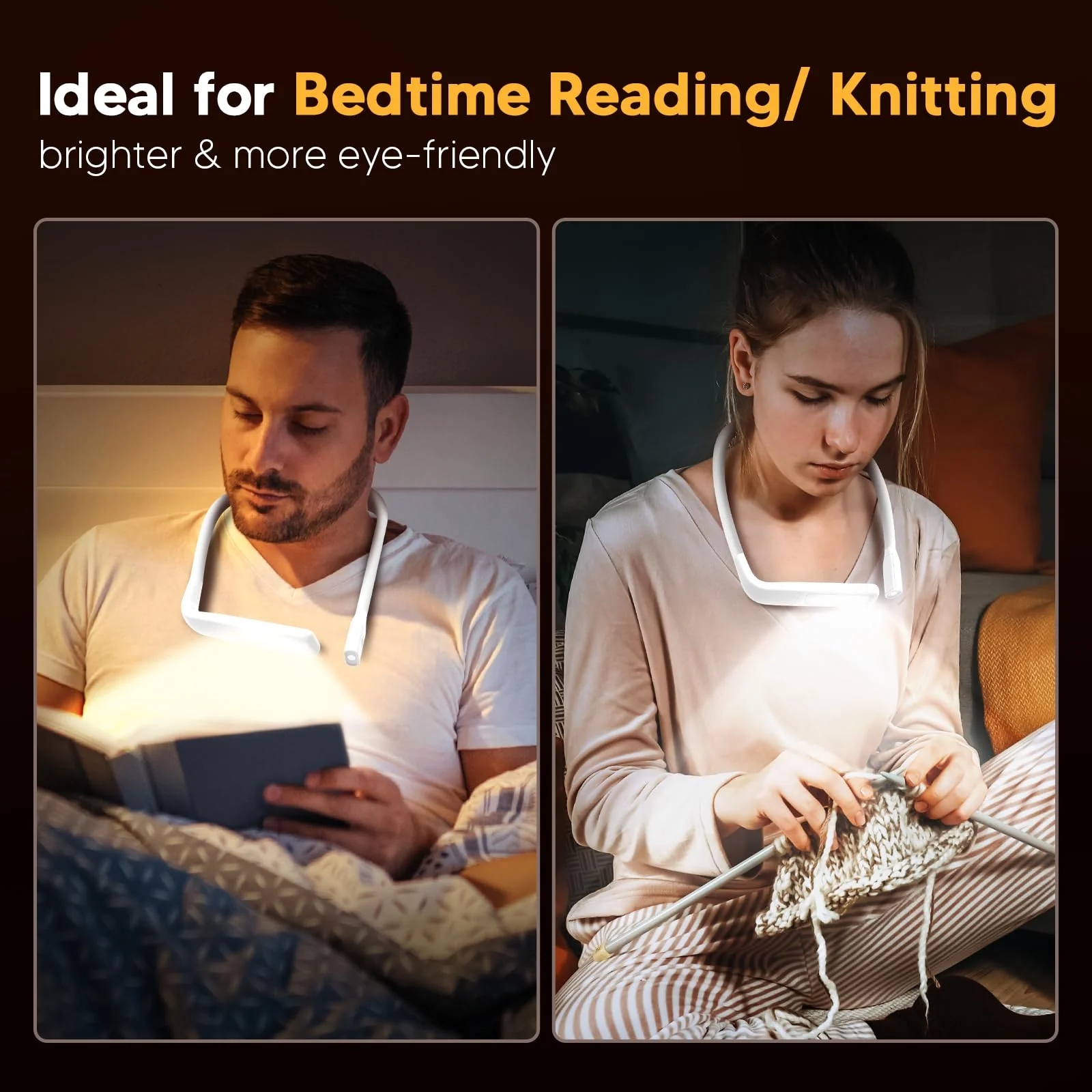 Neck Light Book Lovers Gifts: Crochet Accessories Knitting Gifts for Mom Christmas Stocking Stuffers for Men Women Husband Wife Teens Readers White Elephant Gift Exchange Sewing Supplies Reading Light - Image 6