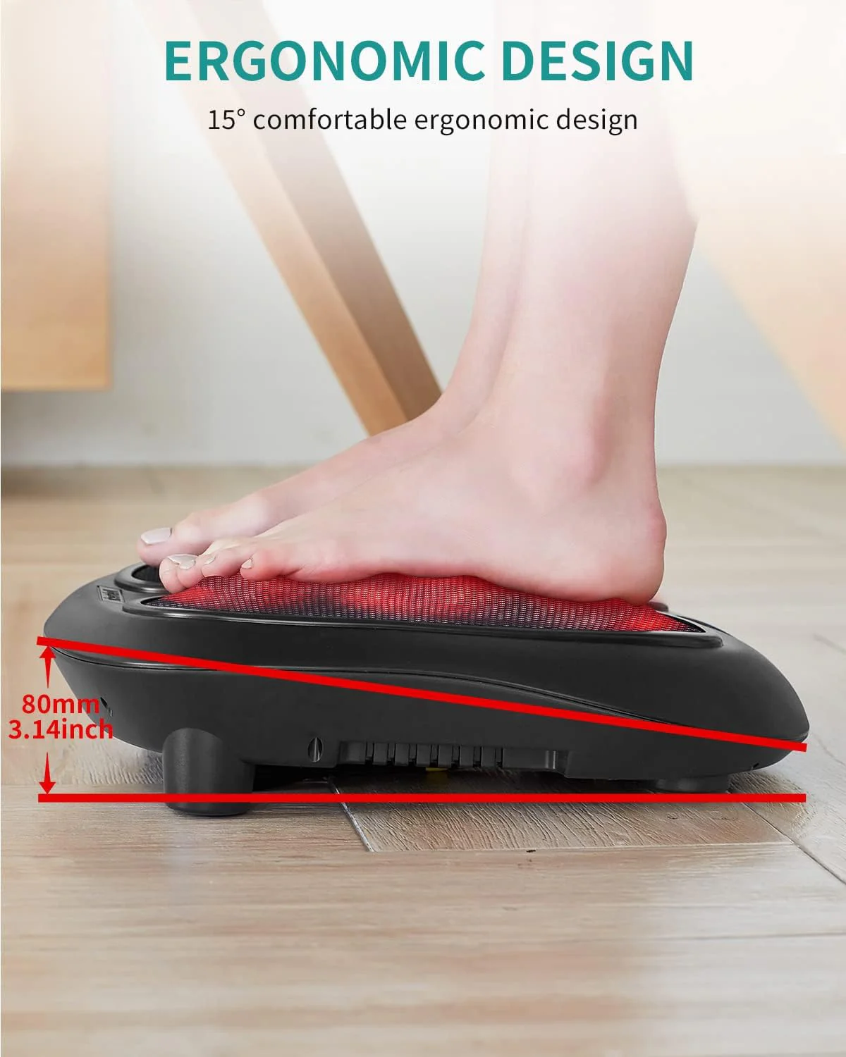 Nekteck Foot Massager with Heat, Shiatsu Heated Electric Kneading Foot Massager Machine for Neuropathy, Plantar Fasciitis, Feet Massage for Pain Relief, Circulation, Christmas Gifts for Man Woman Her - Image 4