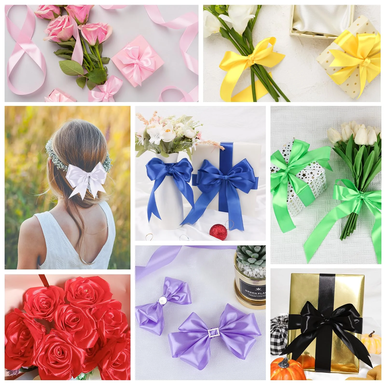 NESCCI 800 Yards Ribbon,1-1/2 Inch Satin Ribbon,Single Face Satin Ribbons, Perfect for Gift Wrapping,Wedding Decoration,Handmade Bows,Wrapping Bouquet and More - Image 4