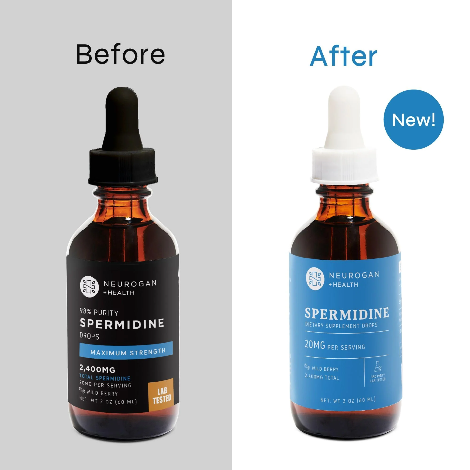Neurogan Spermidine Supplement - 20 mg per Serving | 98% Pure | Autophagy Support & Cellular Health Supplements | Liquid Spermidine 3rd Party Tested | 60 mL, Made in USA - Image 2