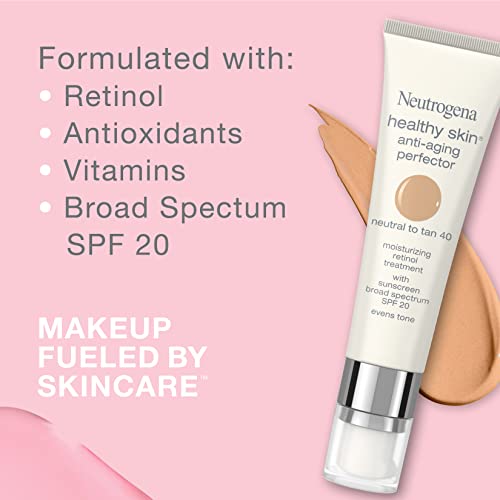 Neutrogena Healthy Skin Anti-Aging Perfector Tinted Facial Moisturizer and Retinol Treatment with Broad Spectrum SPF 20 Sunscreen with Titanium Dioxide, 20 Fair to Light, 1 fl. oz - Image 12