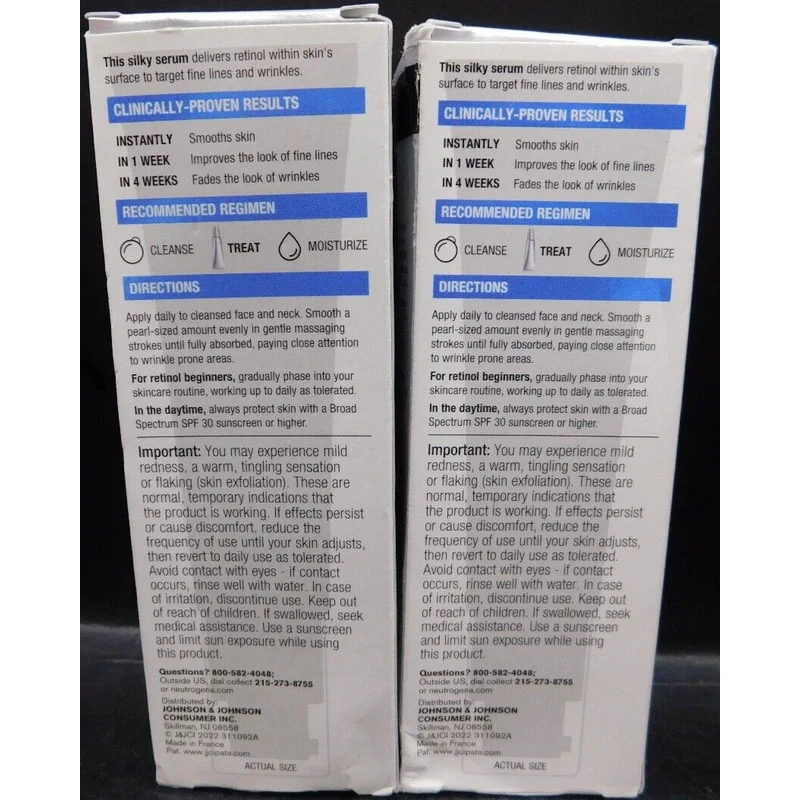 Neutrogena Lot Of 2 Neutrogena Rapid Wrinkle Repair Retinol Serum 1Fl Oz Ea New & Unused - Image 3