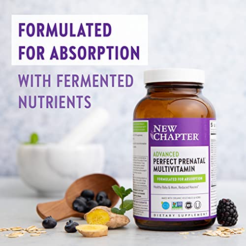 New Chapter Advanced Perfect Prenatal Vitamins, 192ct, Made with Organic, Non-GMO Ingredients for Healthy Baby & Mom - Folate (Methylfolate), Whole-Food Fermented Iron, Vitamin D3 + Ginger - Image 7