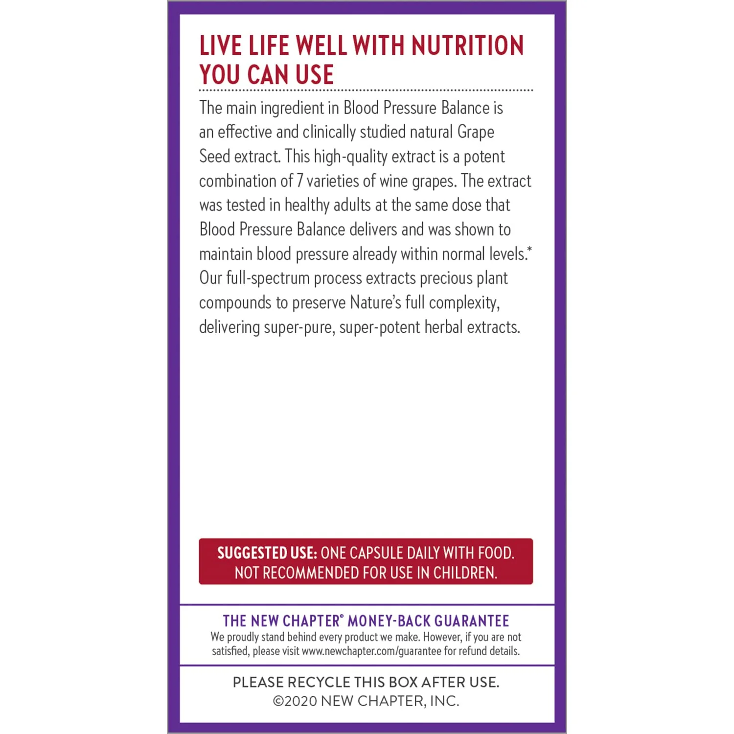 New Chapter Blood Pressure Supplement Take Care with Organic, Vegan Grapeseed + Black Currant + Non-GMO Ingredients, 30 Count - Image 3