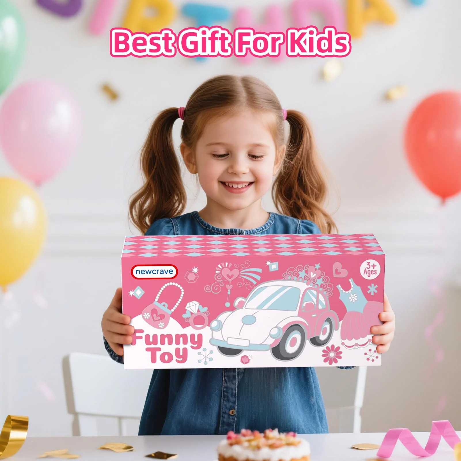 newcrave 7 in 1 Carrier Truck Cars Toys for 1 2 3 Year Old Girls, Toddlers Girl Toy with 6 Mini Cars, Princess Girl Car Toys Age 1 2 with Light & Music, 2+ Year Old Girls Gifts for Christmas Birthday - Image 7