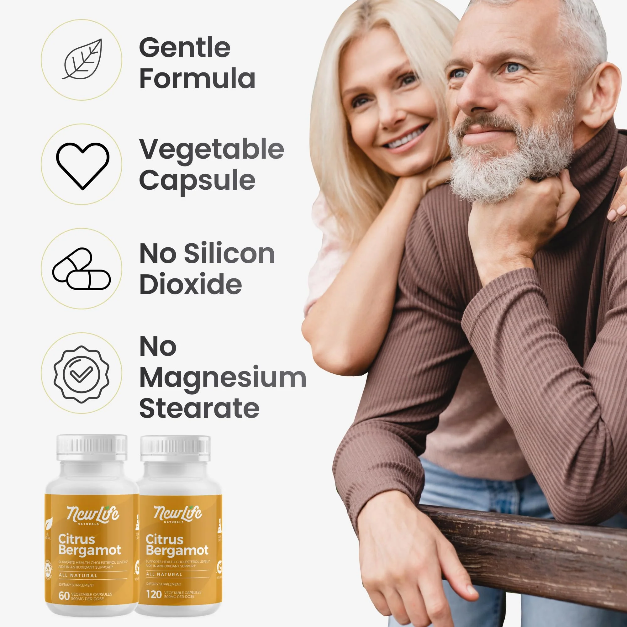 NewLife Naturals Citrus Bergamot Supplements 500 MG for Cholesterol Support- Cholesterol Supplement - 120 Veggie Capsules - Image 4