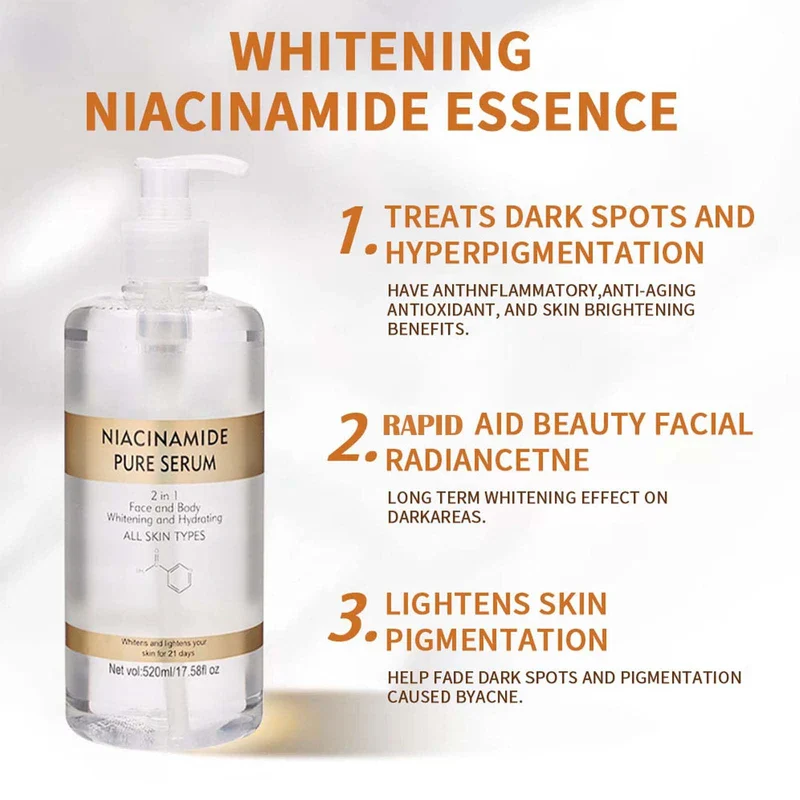 Niacinamide Pure Serum, 2-in-1 Face & Body Niacinamide Serum for Women - Large Capacity Pore Reducer & Balancing Sebum Production - Reduces Enlarged Pores - Highly Effective Skincare Solution-520ml - Image 4