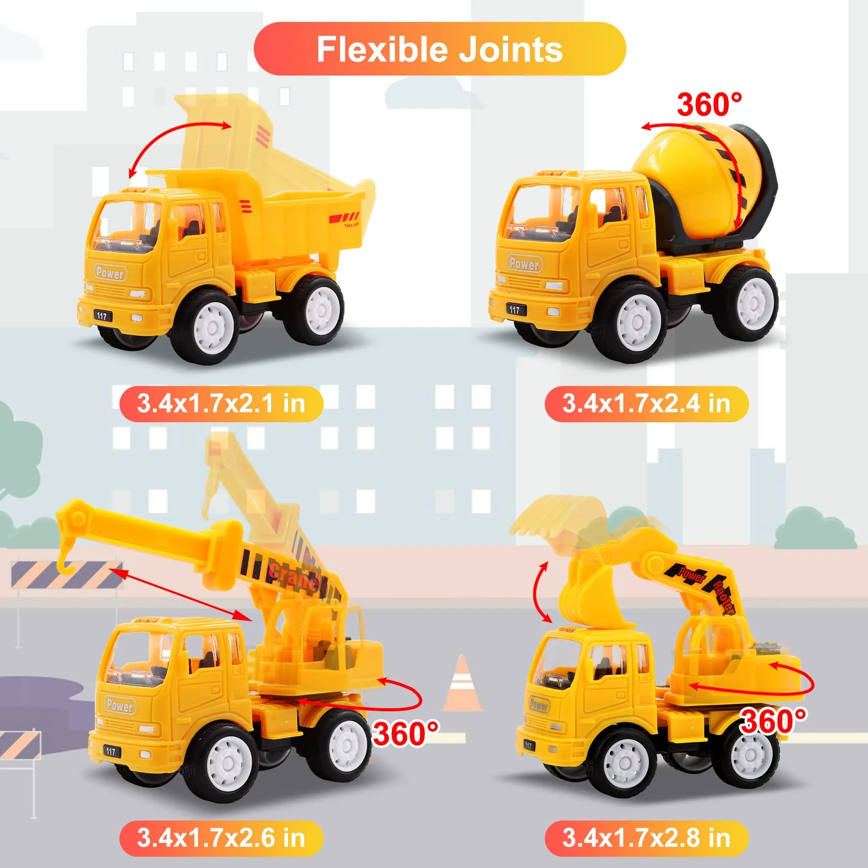 Nicmore Construction Truck Toddler Toys Car: Toys for 1 2 3 4 Year Old Boy 5 in 1 Carrier Toys for Kids Age 1-3 2-4| 18 Months 2 Year Old Boy Christmas Birthday Gifts - Image 3