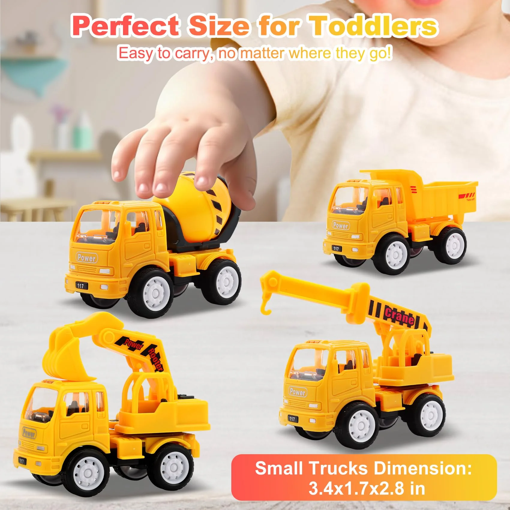 Nicmore Construction Truck Toddler Toys Car: Toys for 1 2 3 4 Year Old Boy 5 in 1 Carrier Toys for Kids Age 1-3 2-4| 18 Months 2 Year Old Boy Christmas Birthday Gifts - Image 7