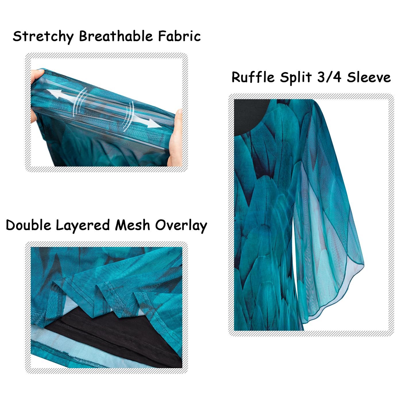 Ninedaily Blouses for Women Business Casual,Summer Short Sleeve Outfits Tops Office Work Blouse Elegant Clothes Formal 2025 Cruise Wear for Women Christmas Holiday Beach Vacation Shirts Tunic Blue XL - Image 3