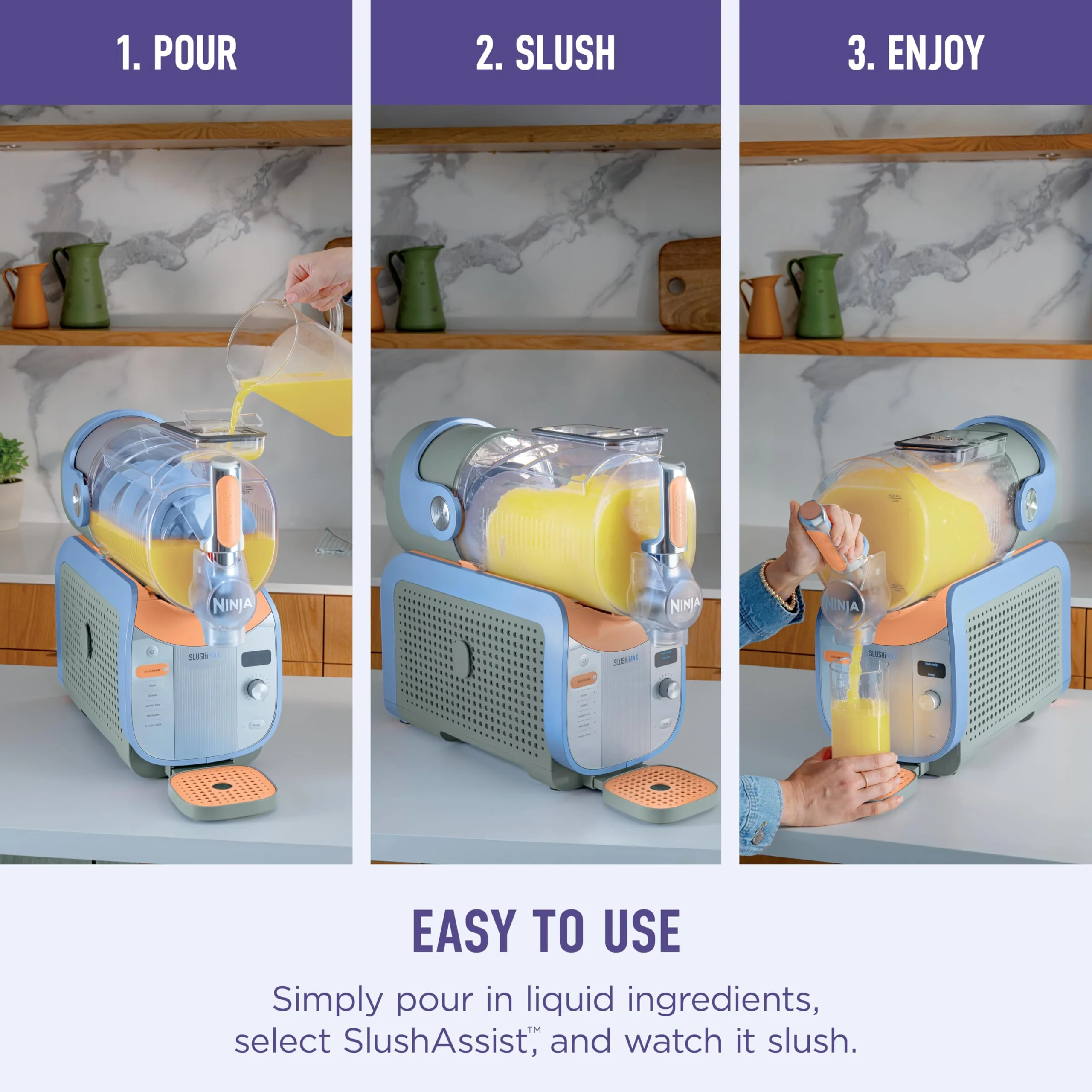 Ninja SLUSHi Max XXL Smart Frozen Drink Maker | Top Performance & Smart Technology, Party-Size 150oz Capacity, No Ice Needed, 6 Programs, Ideal Temp & Texture up to 12 hours | Blue FS605SG - Image 6