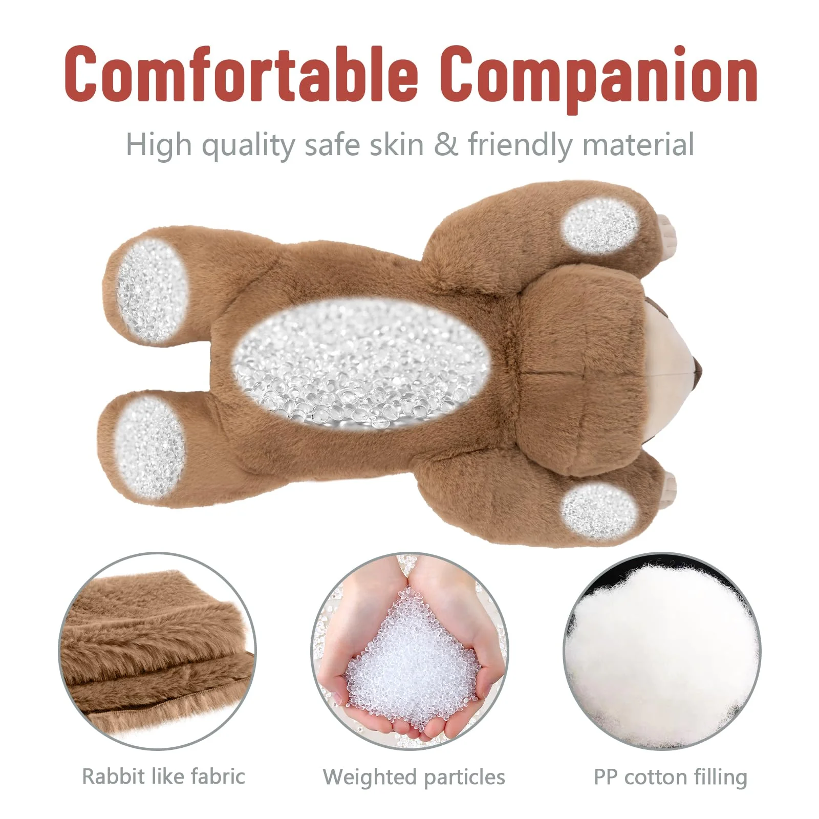 Niuniu Daddy 20" | 3.3 Pound Weighted Sloth Stuffed Animals for Adults & Kids & Baby, Large Brown Sloth Weighted Lap Animals Plush, Cute Weighted Stuffy Toy as Gift for Christmas Birthday Holidays - Image 4