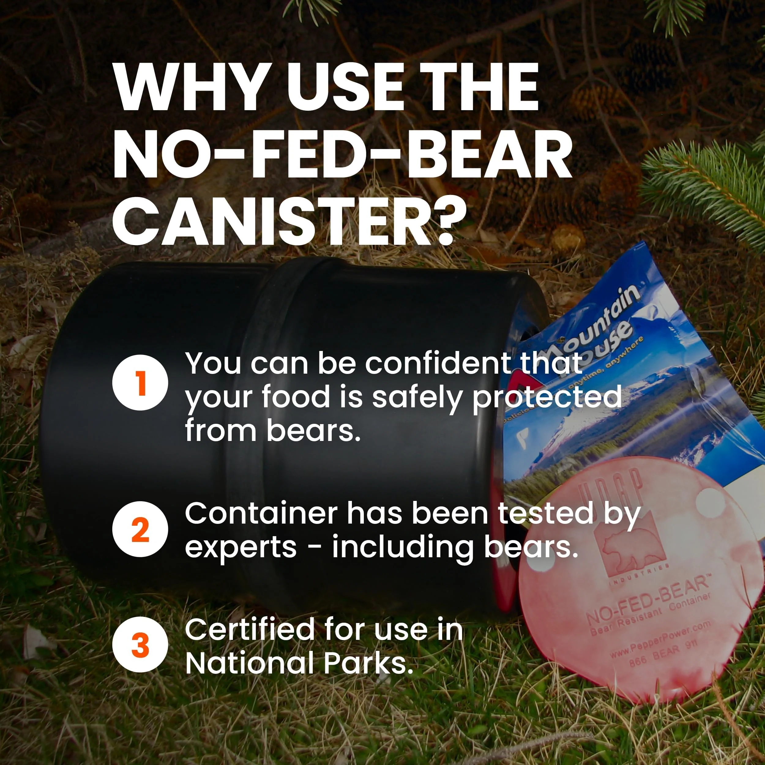 NO-FED-BEAR UDAP Bear Resistant Canister, Hiking Camping Backpacking Hunting Food Storage Container, 2 Gallons, BRC - Image 3