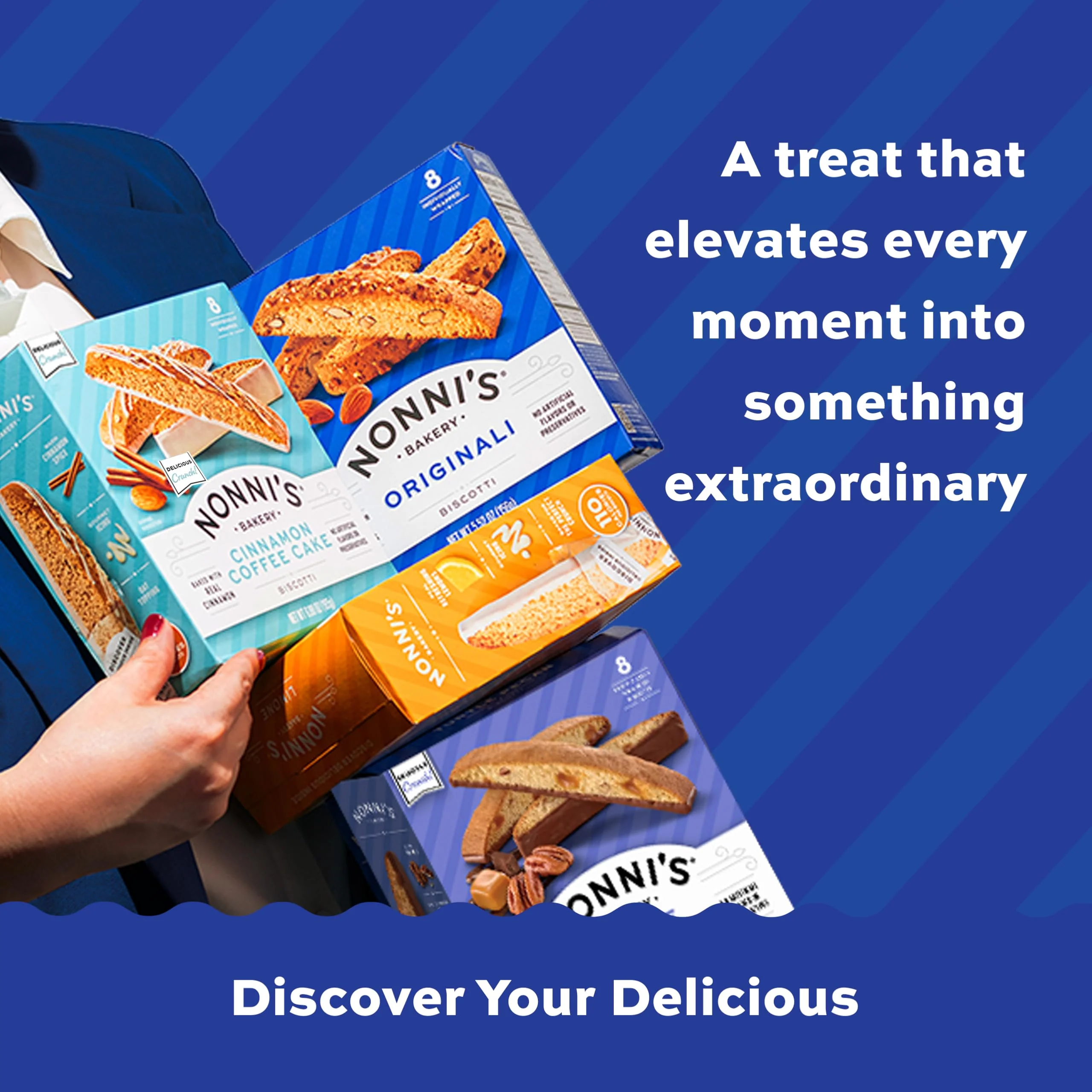 Nonni's Italian Biscotti Variety Pack - 6 Assorted Flavors - Holiday Snack for Christmas Cookies - Cookie Variety Pack - Italian Cookie Assortment - Biscotti Individually Wrapped Cookies - Kosher - Image 6